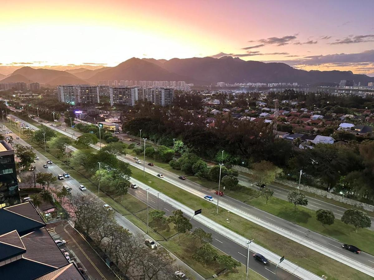 Flat Com Vista Panoramica -15- Na Barra Da Tijuca - Estacionamento Gratuito - Frigobar - Ar Condicionado - Piscina - Academia - Balsa Gratis - Varanda - Vista Parcial Mar E Lagoa Apartahotel
